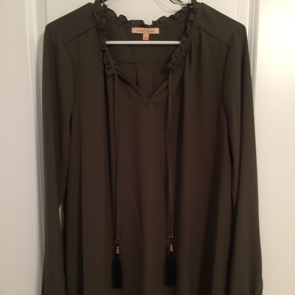 Gibson Latimer Army Green Blouse